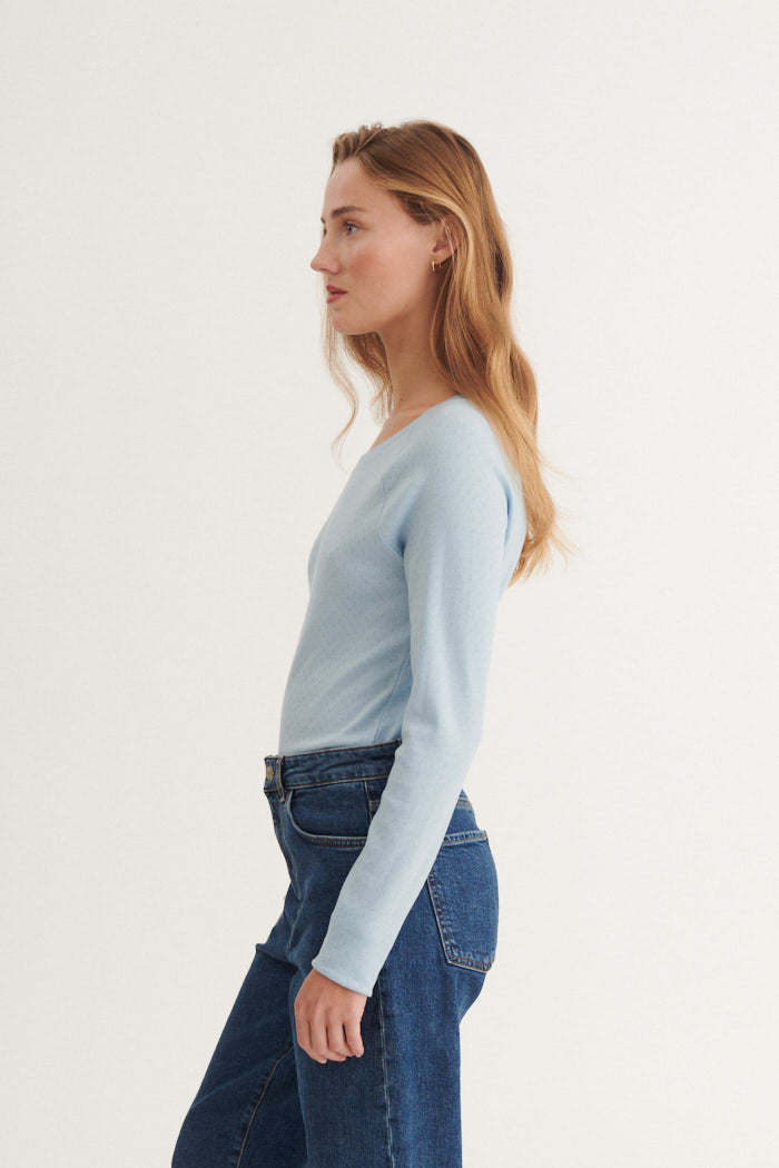 Basic Apparel Arense LS Tee T-shirts 114 Cashmere Blue